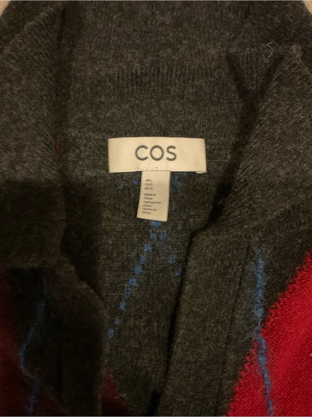 COS Argyle Wool Polo Jumper - Picture 4 of 4